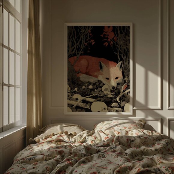 Original Red Fox With Skulls Art Print + Digital Copy - Picture 6 of 10